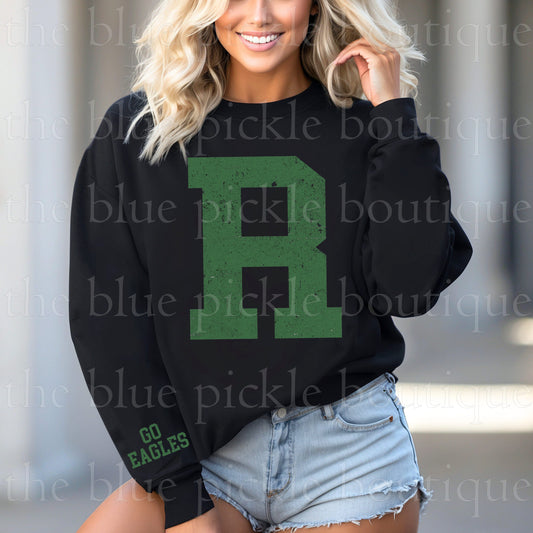 Vintage Distressed School Letter Sweatshirt