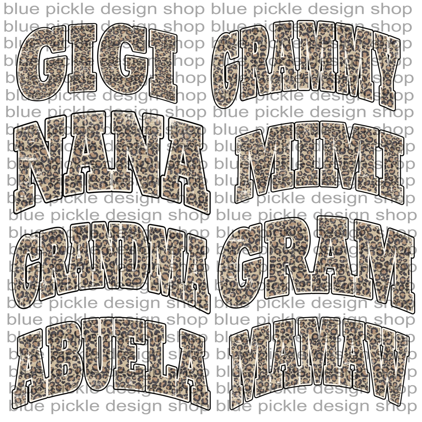 8 Grandma Leopard Print Names - DIGITAL DESIGN - OG designer of the VIRAL leopard print
