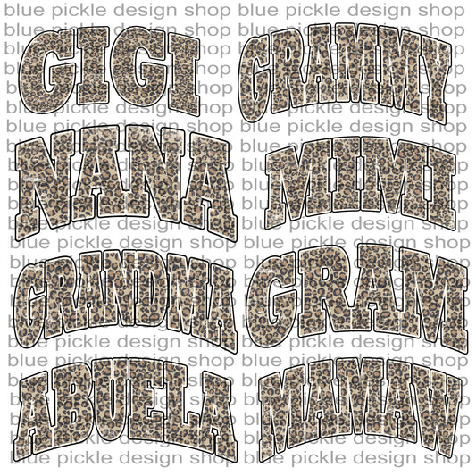8 Grandma Leopard Print Names - DIGITAL DESIGN - OG designer of the VIRAL leopard print