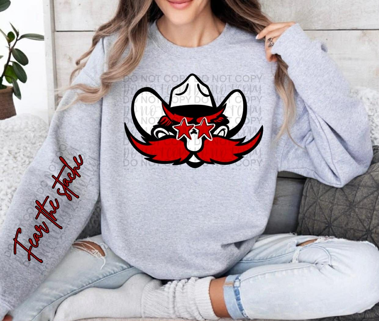 RR ~ Fear The Stache sleeve sweatshirt