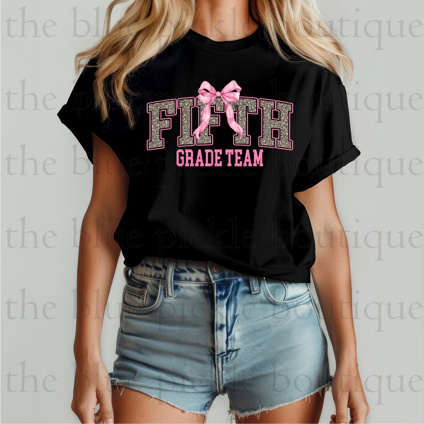 Teacher Team Leopard Print/Bow