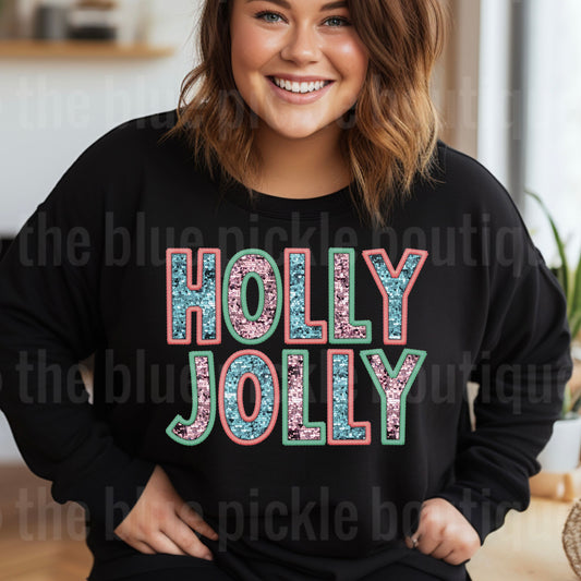 Holly Jolly Faux Sequin