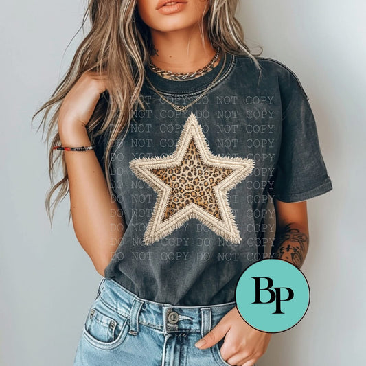 Leopard Faux (fake) Chenille Star