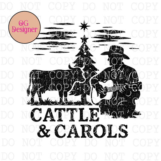 Cattle & Carols -  DIGITAL DESIGN- INSTANT DOWNLOAD