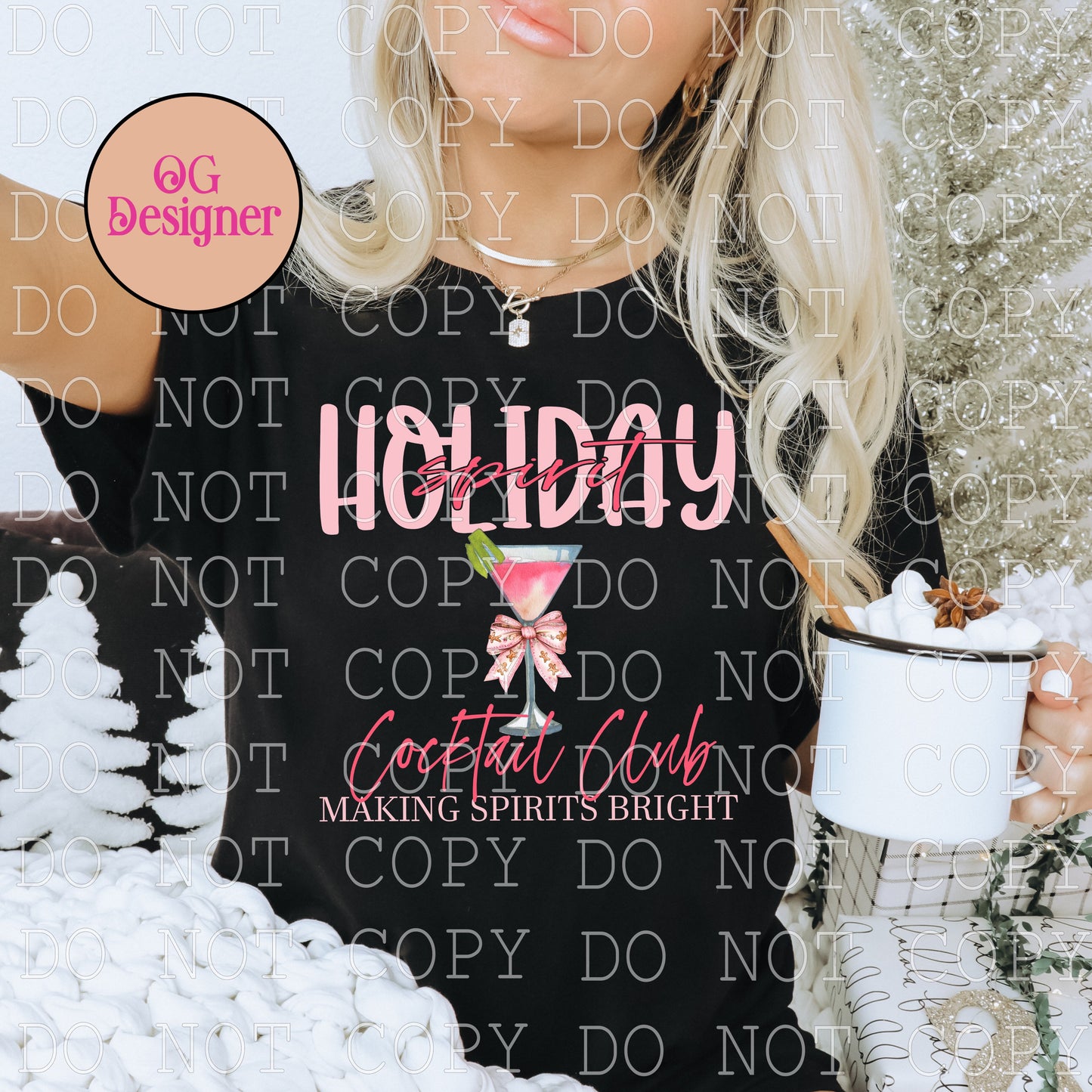 Holiday Spirit Cocktail Club -  DIGITAL DESIGN- INSTANT DOWNLOAD