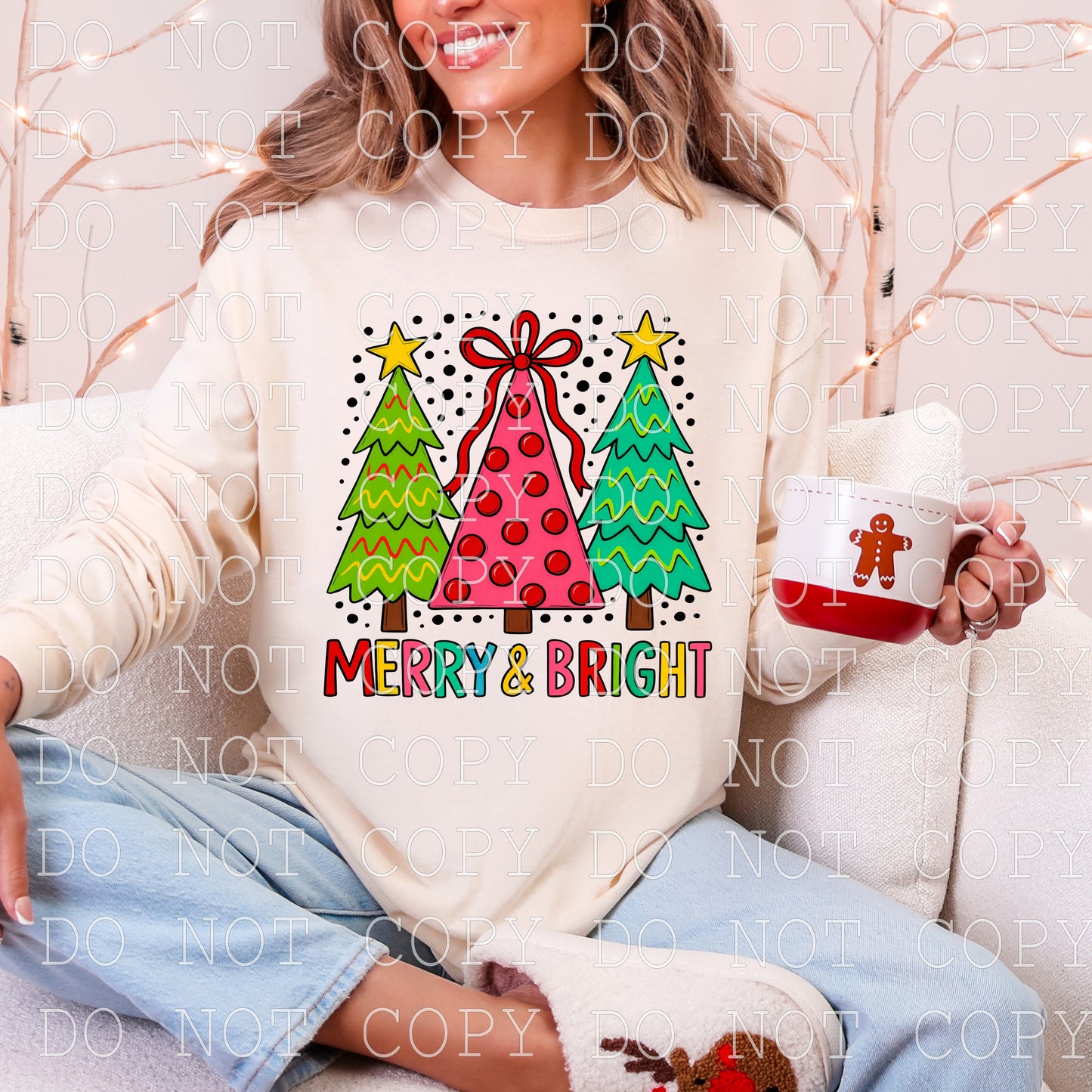 Merry and Bright -  DIGITAL DESIGN- INSTANT DOWNLOAD