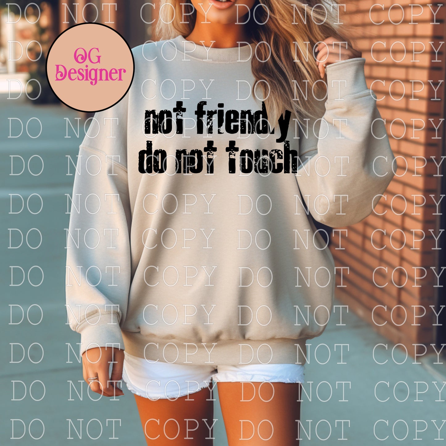 Not Friendly Do Not Touch    - DIGITAL DESIGN- INSTANT DOWNLOAD