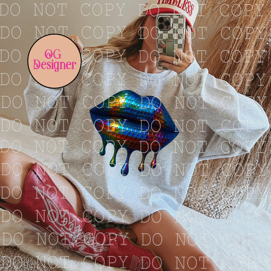 Disco Lips - DIGITAL DESIGN- INSTANT DOWNLOAD