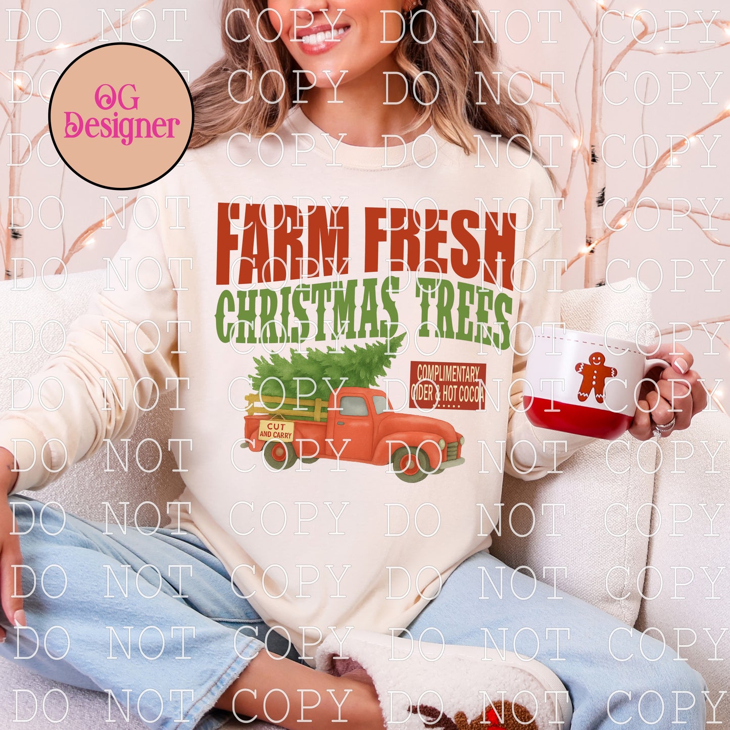Farm Fresh Christmas Trees -  DIGITAL DESIGN- INSTANT DOWNLOAD