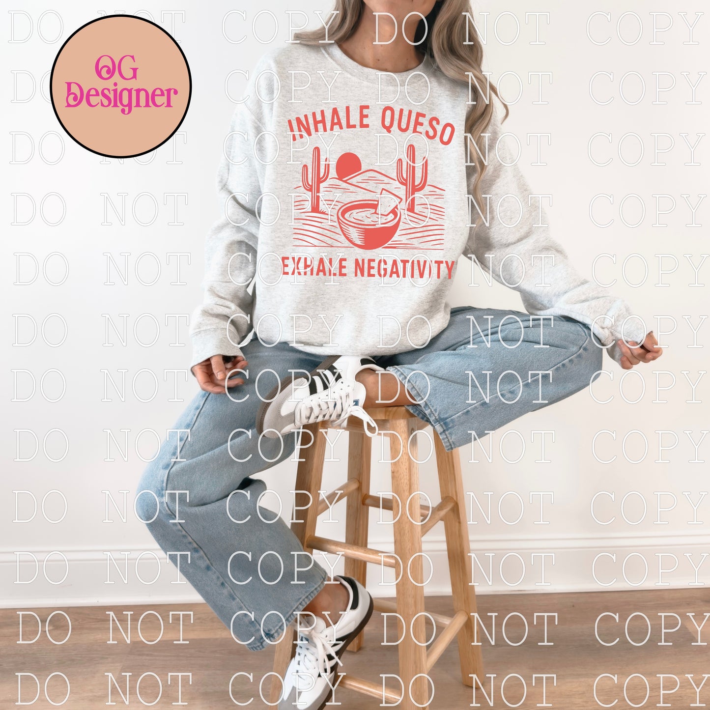 Inhale Queso Exhale Negativity  - DIGITAL DESIGN- INSTANT DOWNLOAD