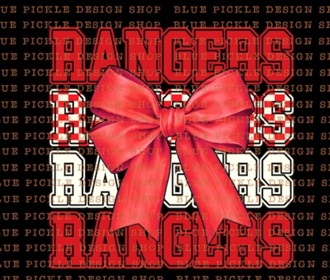 Custom Mascot Bow/Checkered Tee