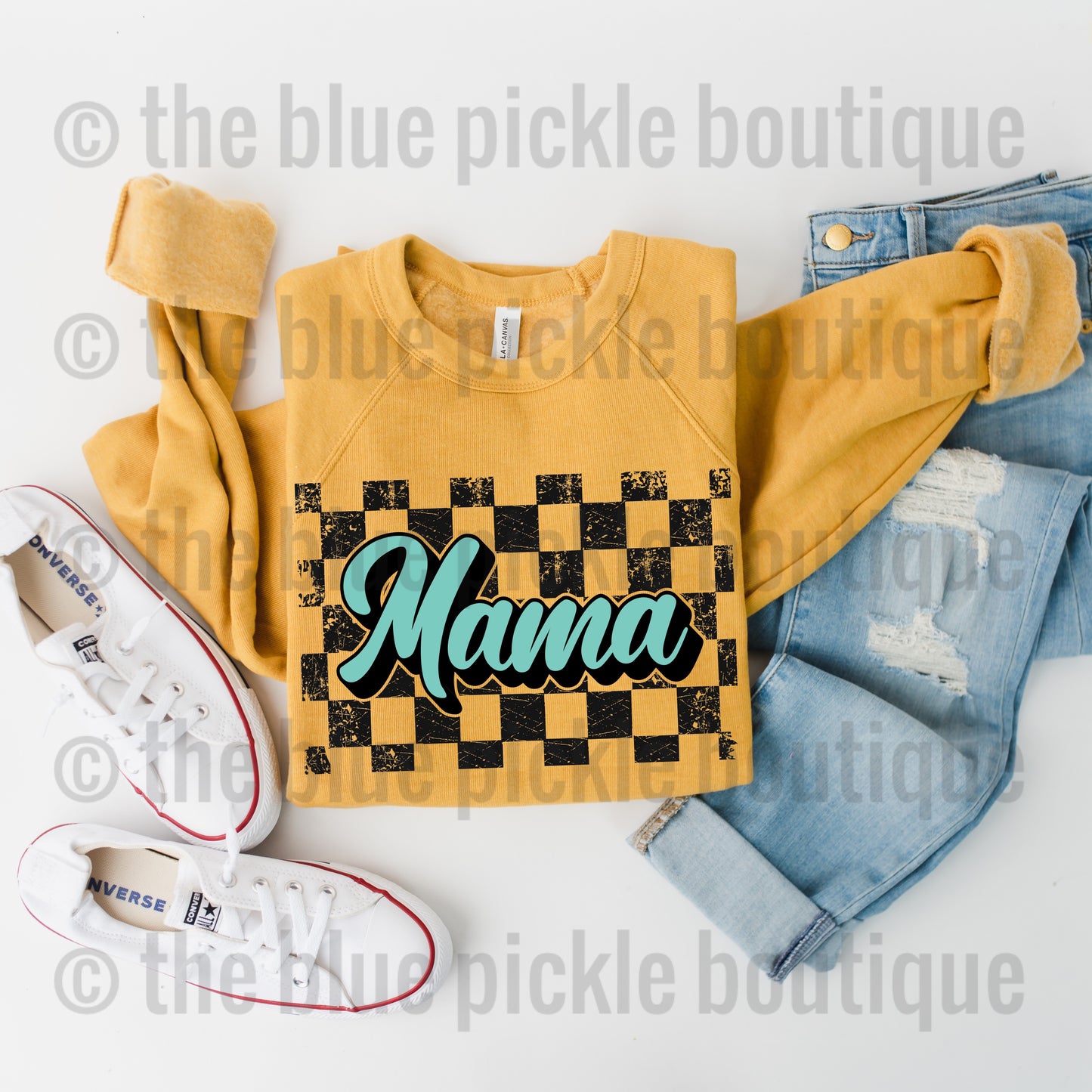 Mama Checkered Sweatshirt