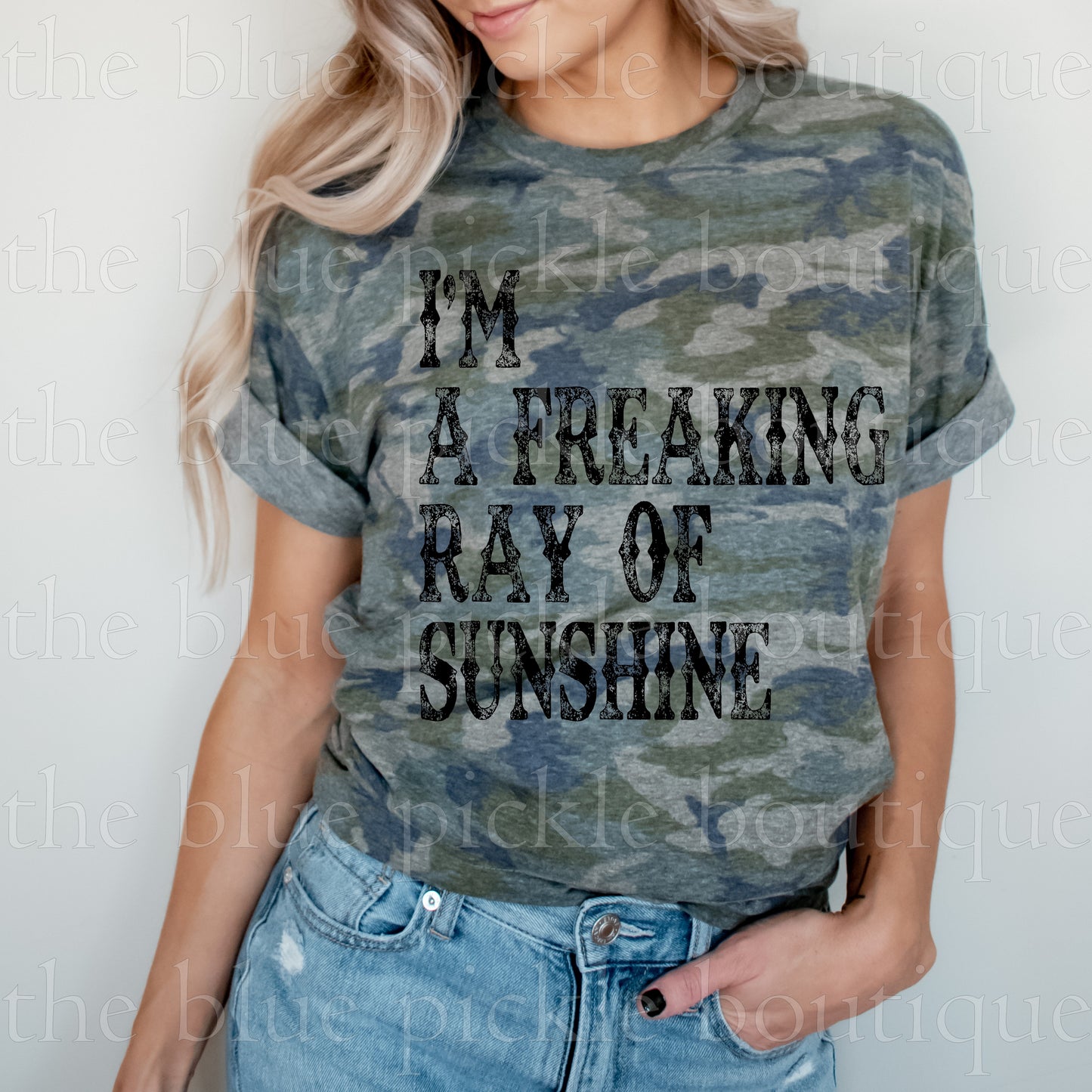 I'm A Freaking Ray of Sunshine Camo short sleeve