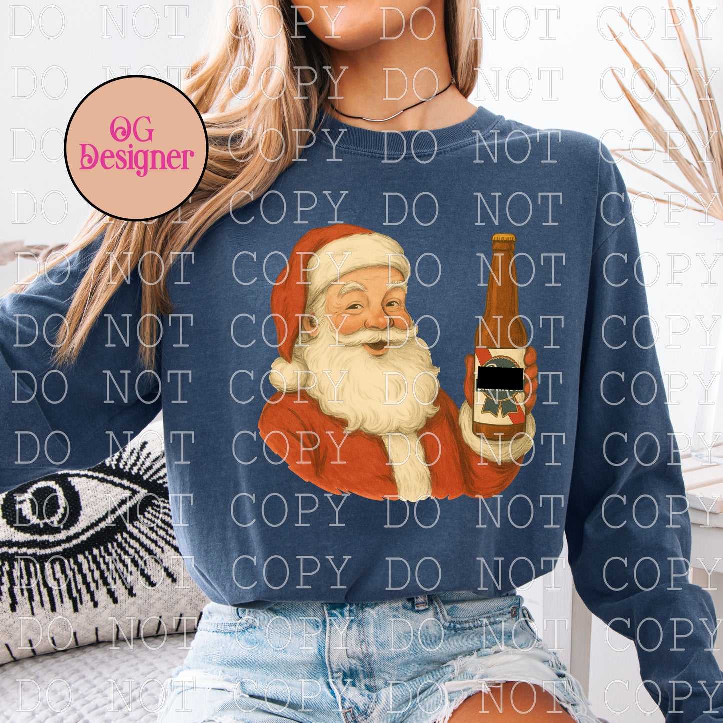 Beer Drinking Santa (PBR) -  DIGITAL DESIGN- INSTANT DOWNLOAD