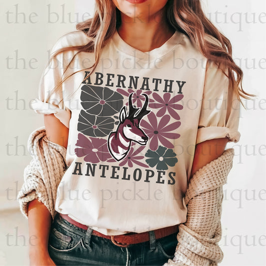 Floral Custom Mascot School Spirit Tee