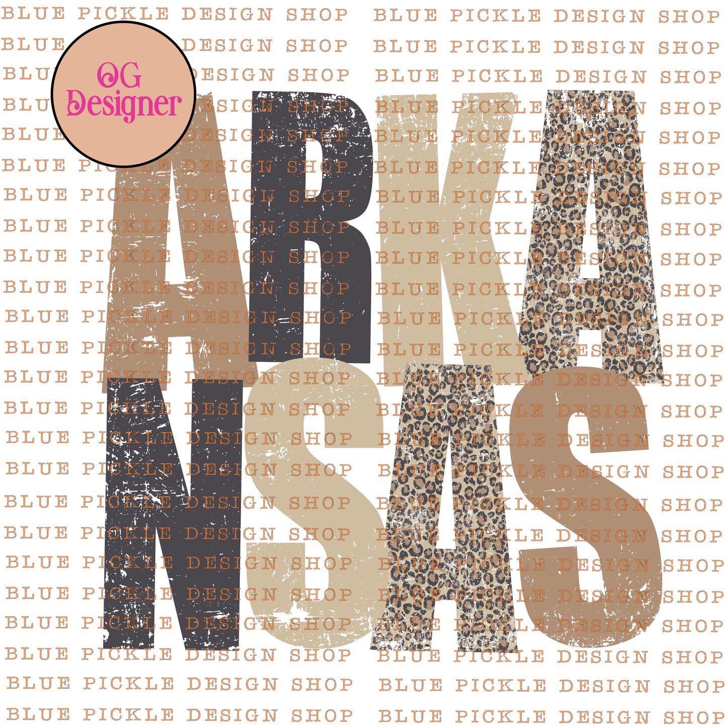Arkansas Distressed Leopard Neutrals - DIGITAL DESIGN