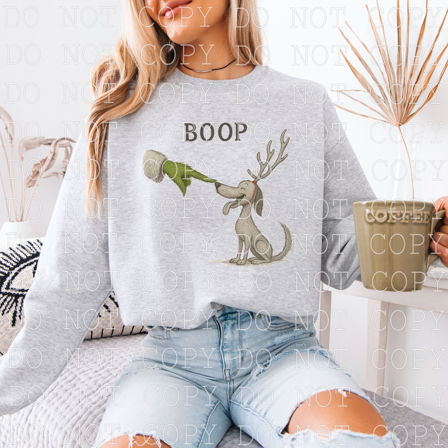 Boop green hand character with dog -  DIGITAL DESIGN- INSTANT DOWNLOAD