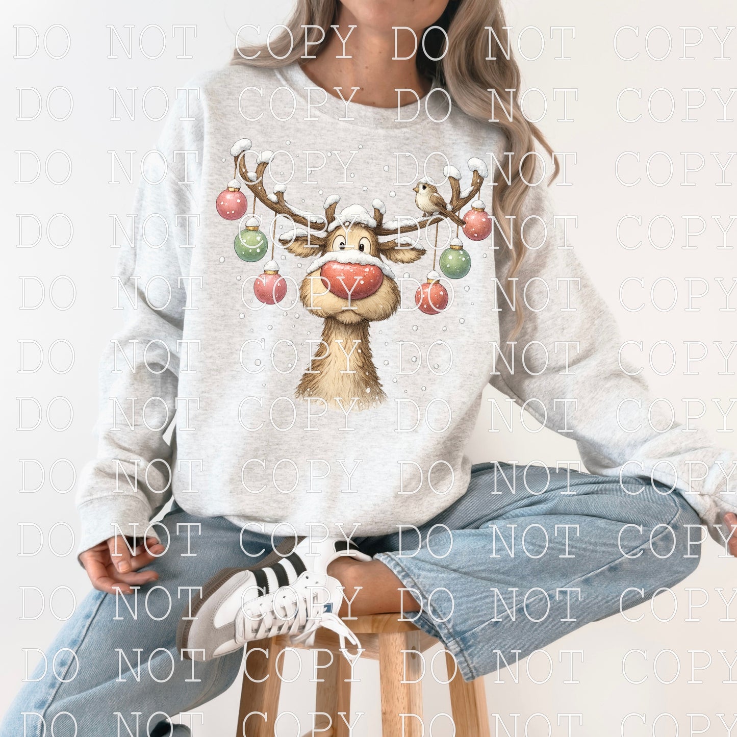 Snowy Reindeer  -  DIGITAL DESIGN- INSTANT DOWNLOAD