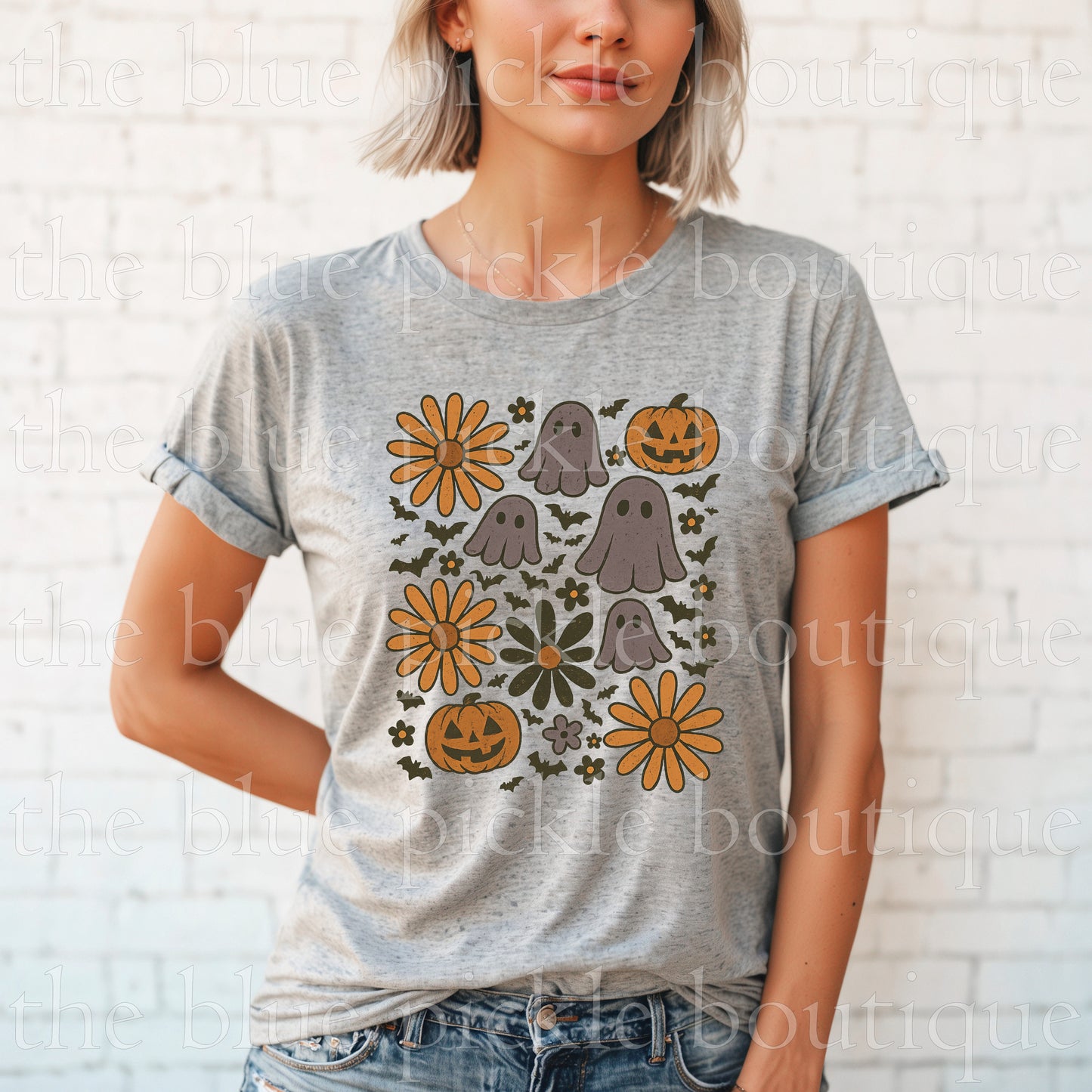Vintage Halloween FLoral & Bats