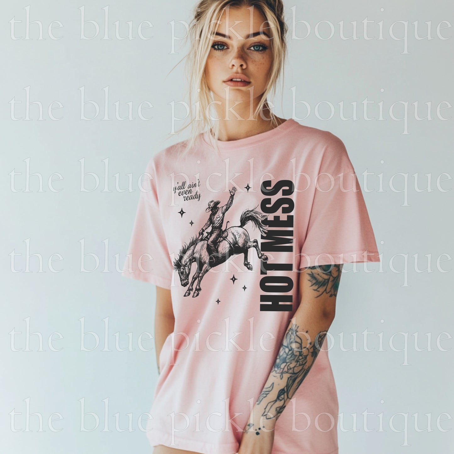 Hot Mess Buckin" Bronc ~ Y'all Ain't Even Ready tee