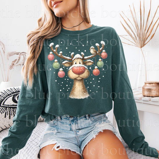 Snowy Reindeer long sleeve