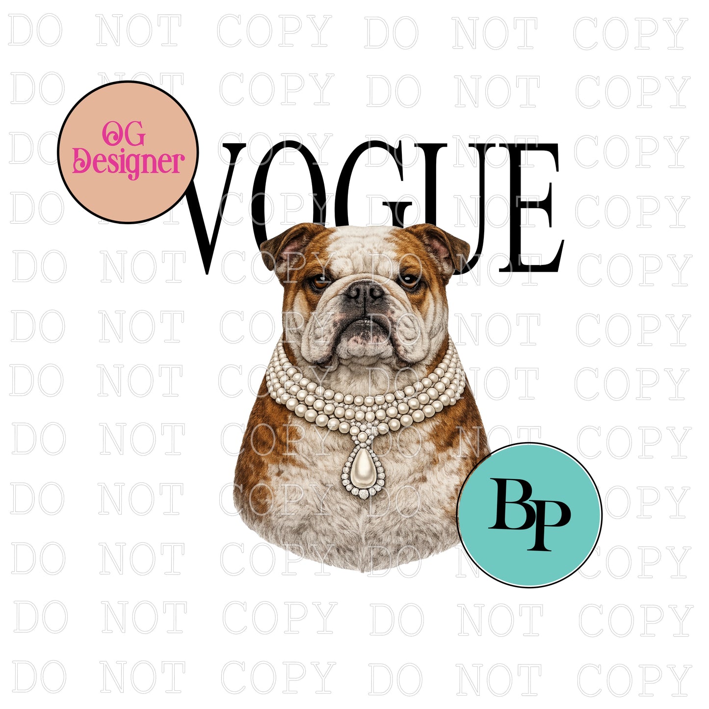 CUSTOM Mascot in Pearls & Magazine Design - DIGITAL DESIGN