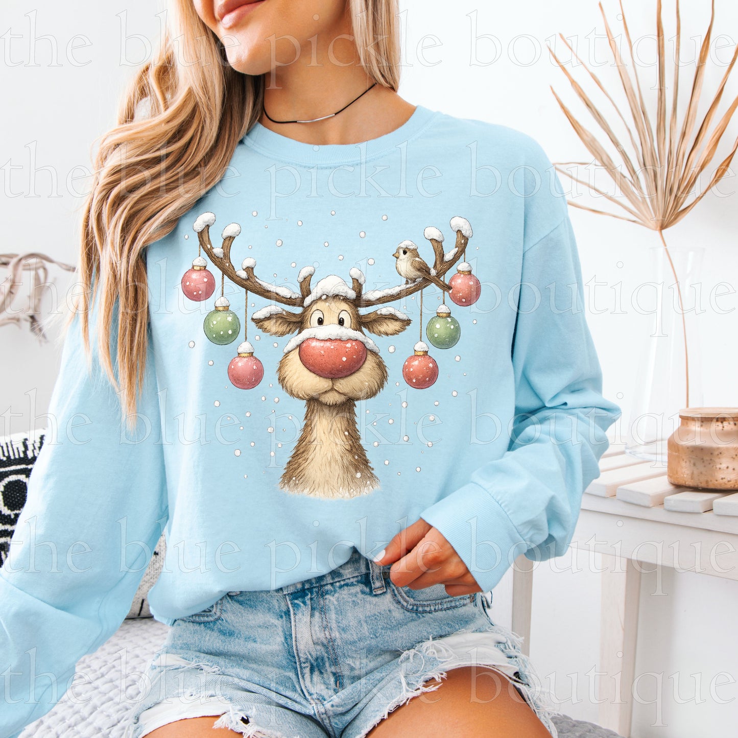 Snowy Reindeer long sleeve