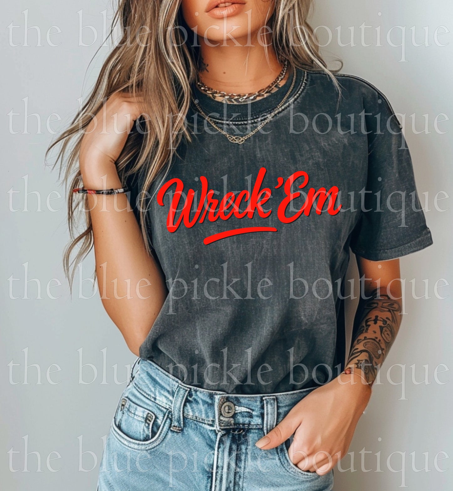 Wreck ' Em Mineral Washed tee