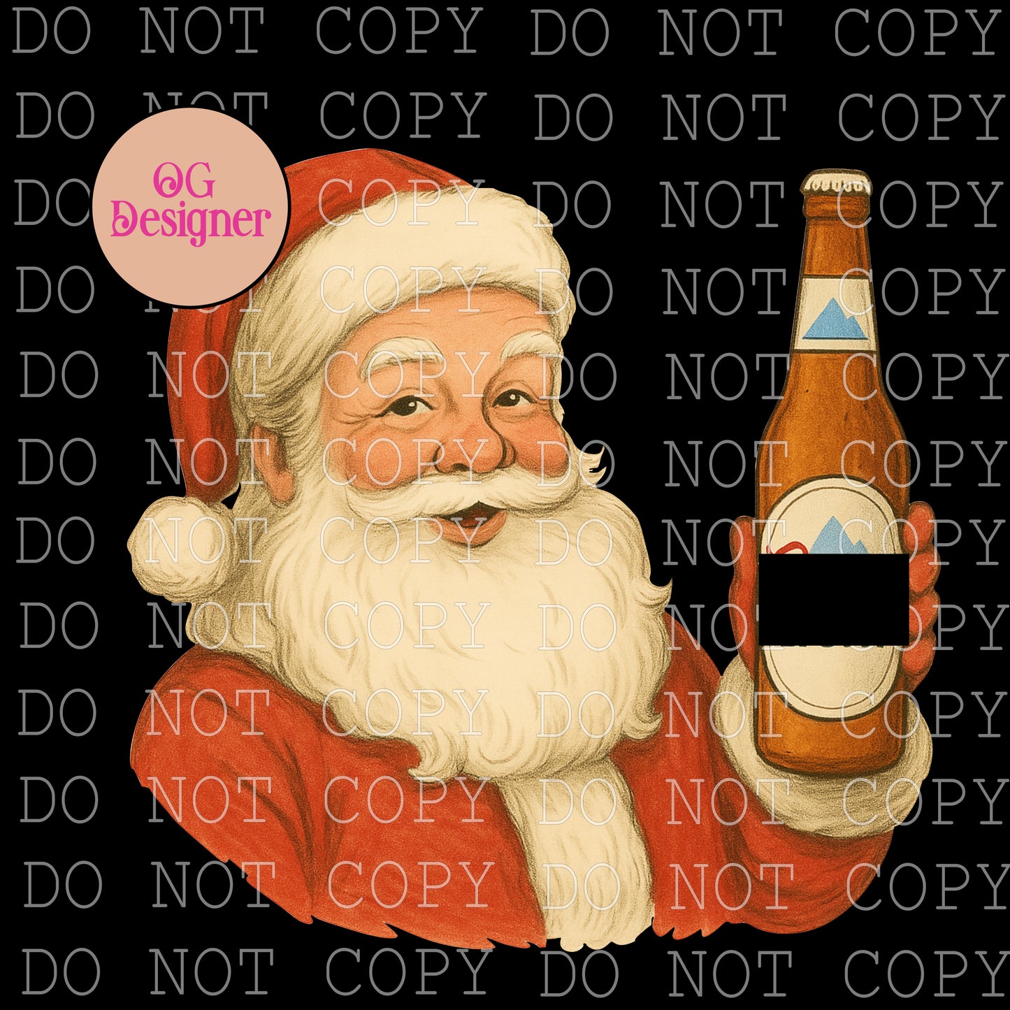 Beer Drinking Santa (coors) -  DIGITAL DESIGN- INSTANT DOWNLOAD