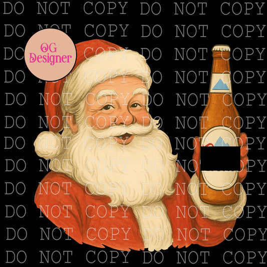 Beer Drinking Santa (coors) -  DIGITAL DESIGN- INSTANT DOWNLOAD