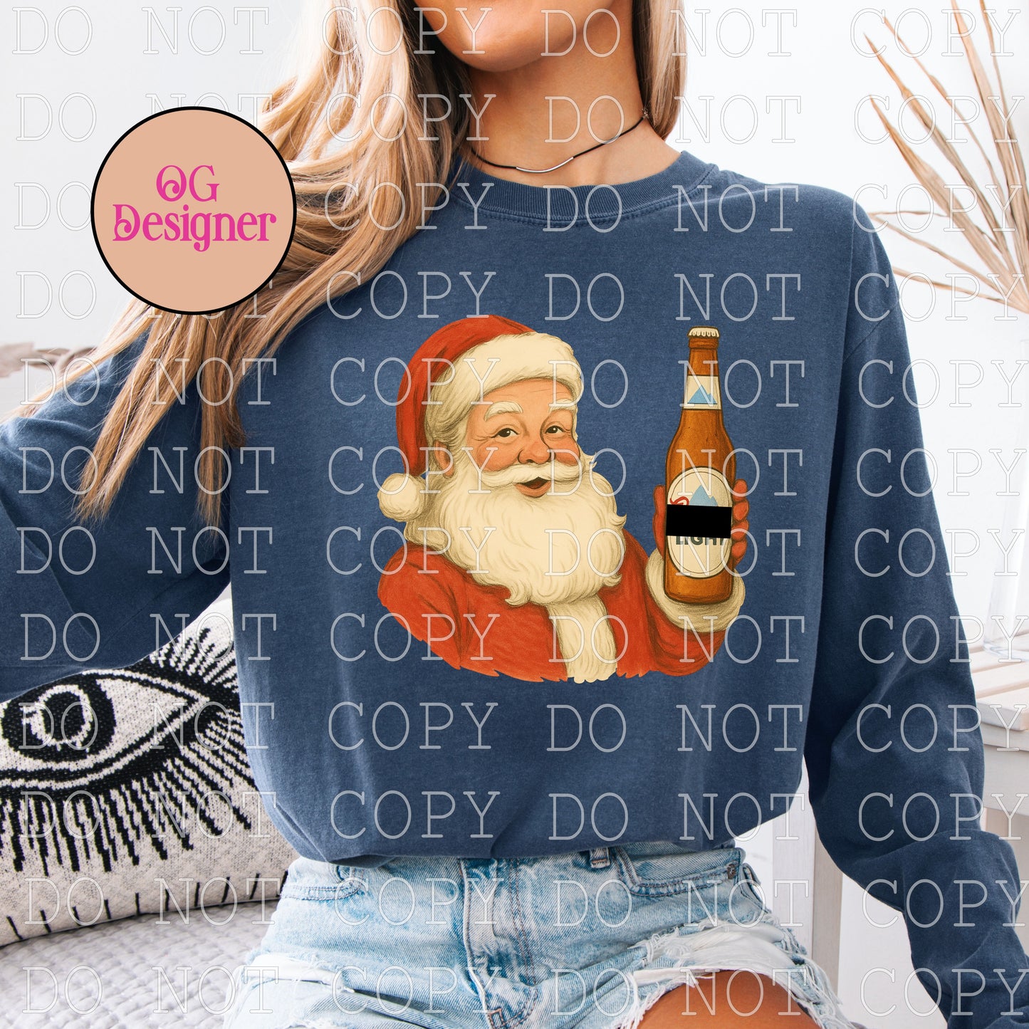 Beer Drinking Santa (coors) -  DIGITAL DESIGN- INSTANT DOWNLOAD
