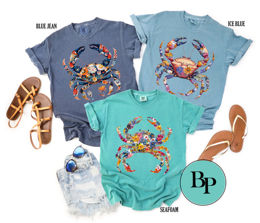 Floral Crab Tees