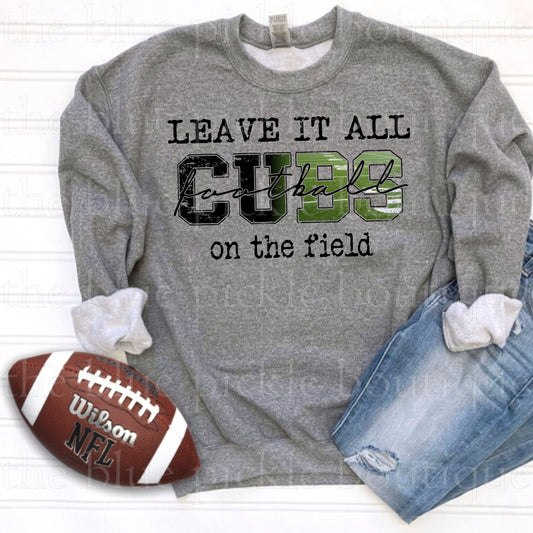 Custom "Leave It All On The Field" Mascot Football tee