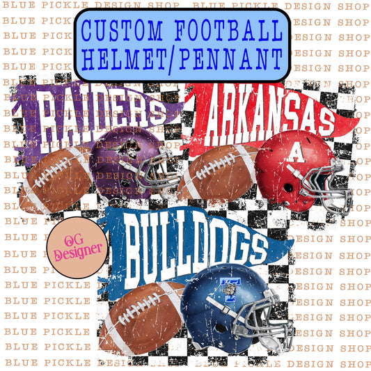 CUSTOM Football Mascot Checkered - DIGITAL DESIGN