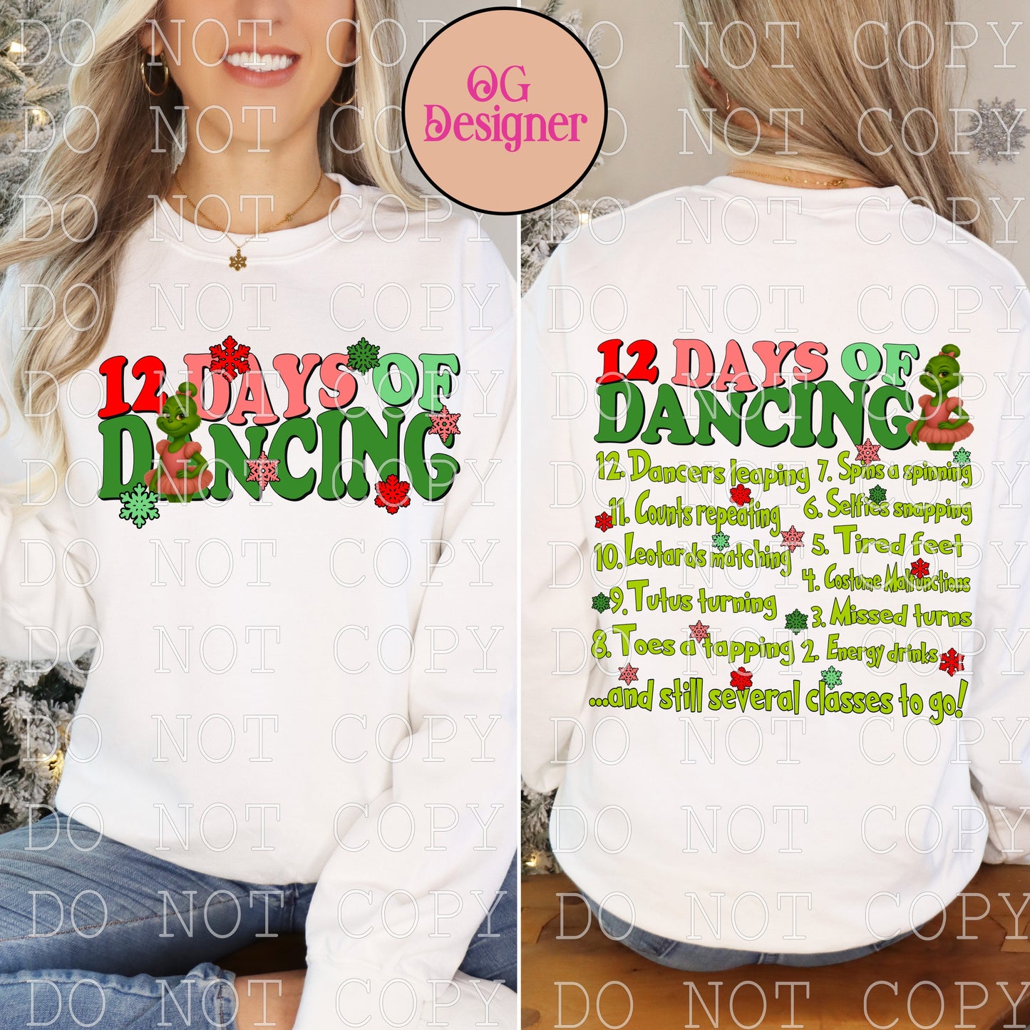 12 Days of Dancing Christmas -  DIGITAL DESIGN- INSTANT DOWNLOAD