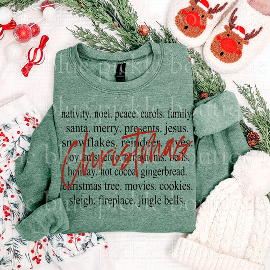 Christmas Words Sweatshirt
