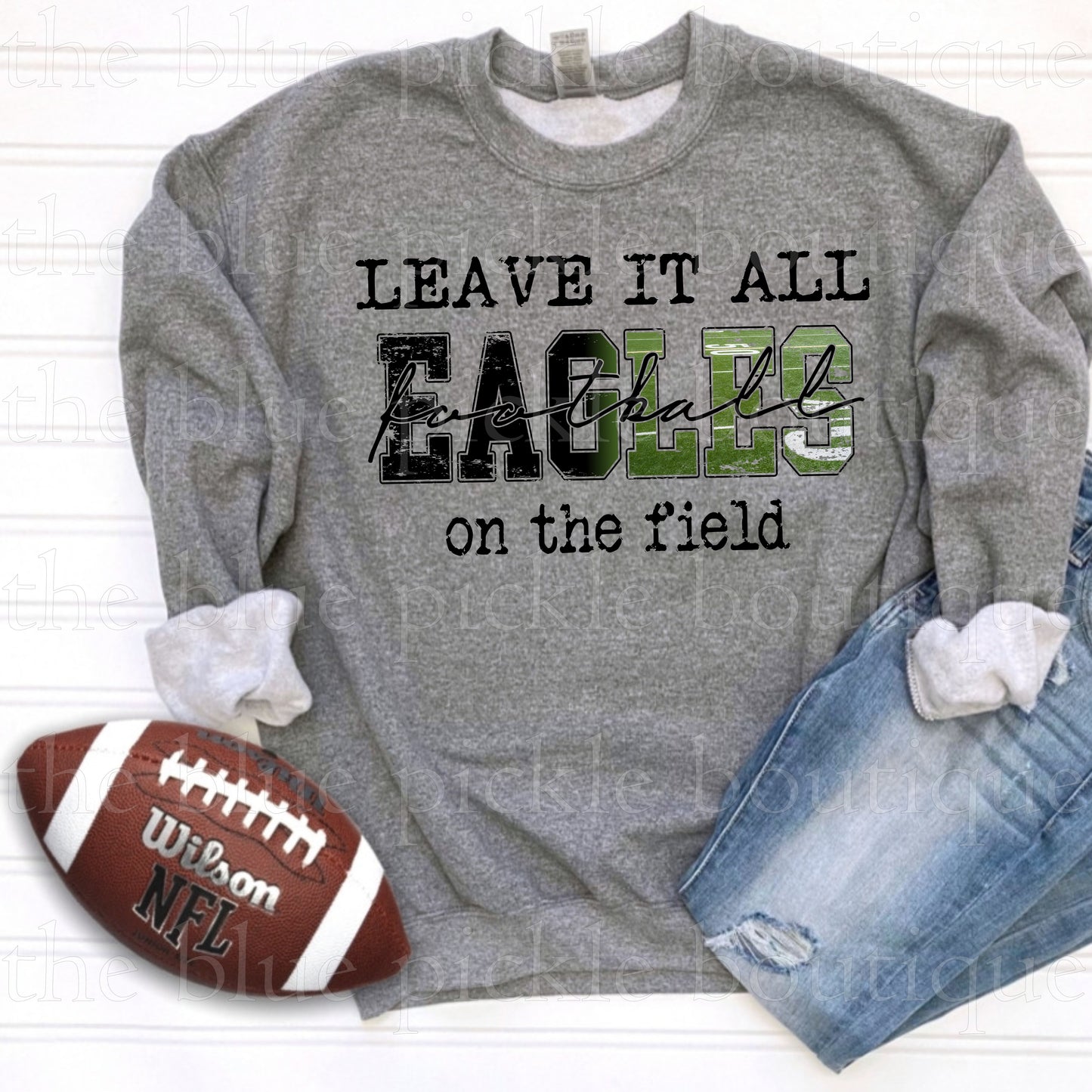 Custom "Leave It All On The Field" Mascot Football tee