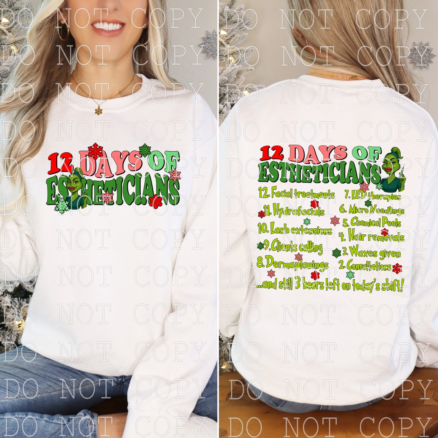 12 Days OF Estheticians Christmas -  DIGITAL DESIGN- INSTANT DOWNLOAD