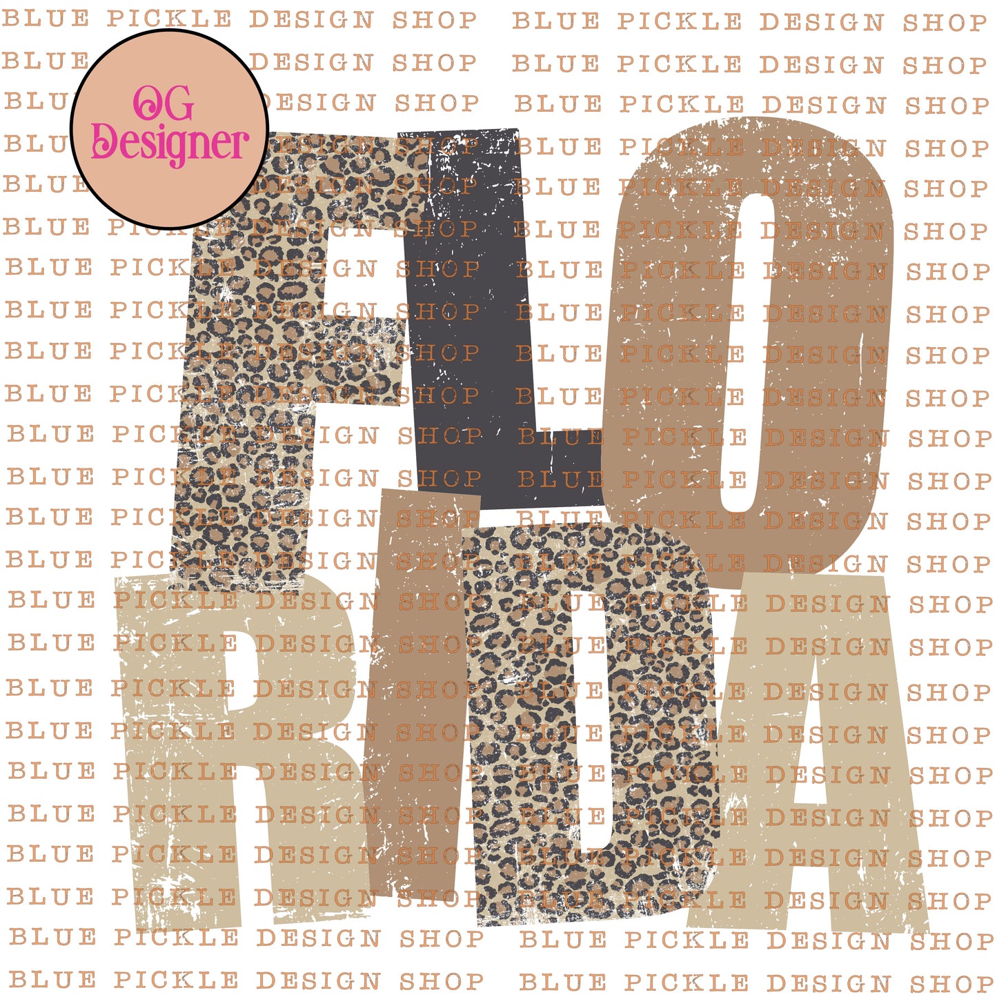 Florida Distressed Leopard Neutrals - DIGITAL DESIGN