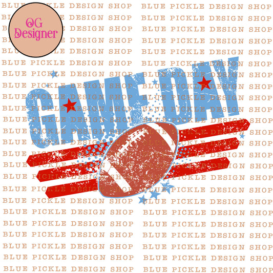Game Day ~ Columbia Blue & Red - DIGITAL DESIGN - INSTANT DOWNLOAD