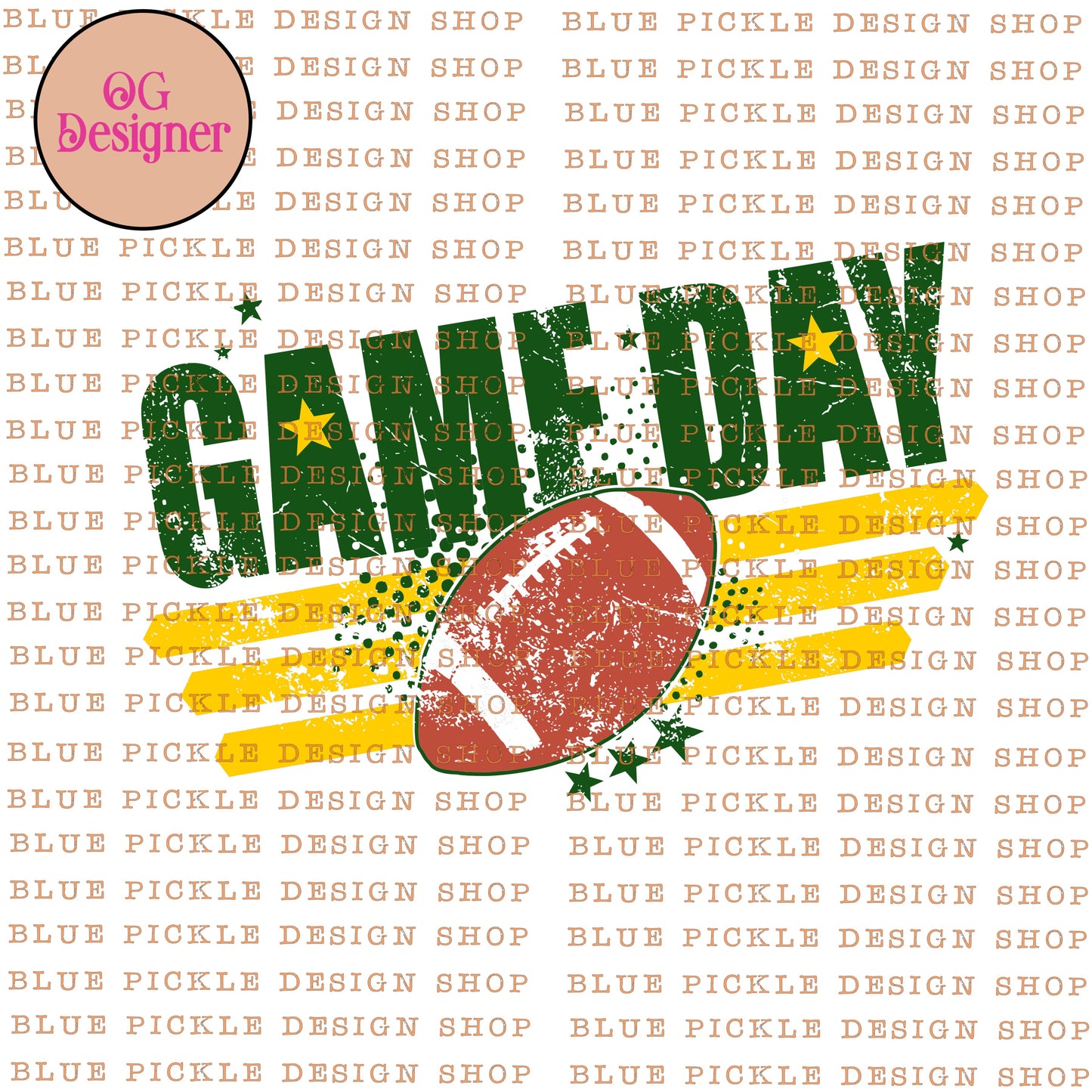 Game Day ~ Dark Green & Gold - DIGITAL DESIGN - INSTANT DOWNLOAD
