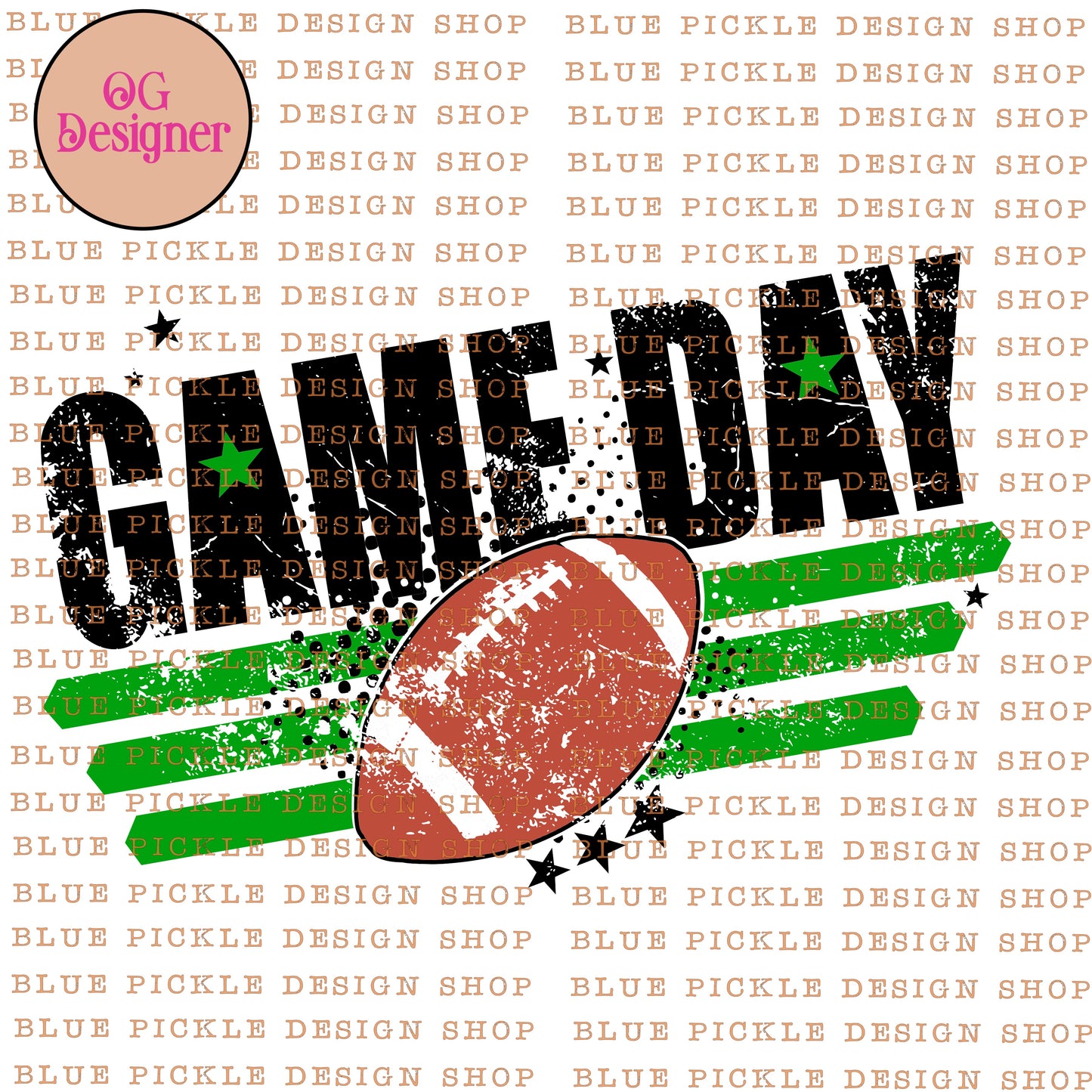 Game Day ~ Green & Black - DIGITAL DESIGN - INSTANT DOWNLOAD (
