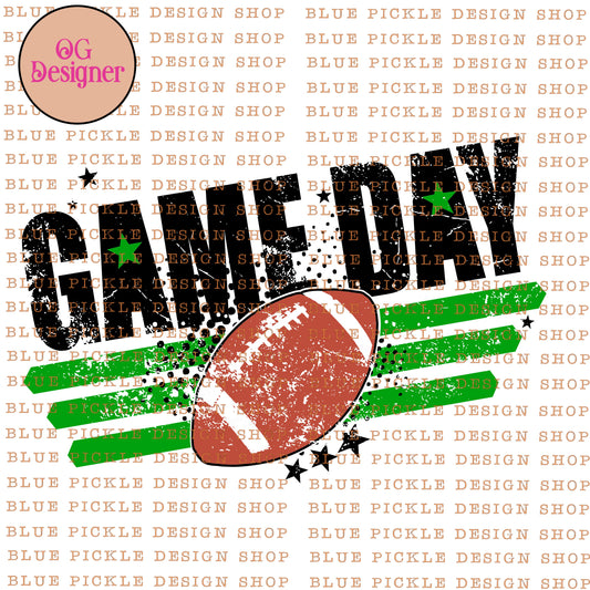 Game Day ~ Green & Black - DIGITAL DESIGN - INSTANT DOWNLOAD (