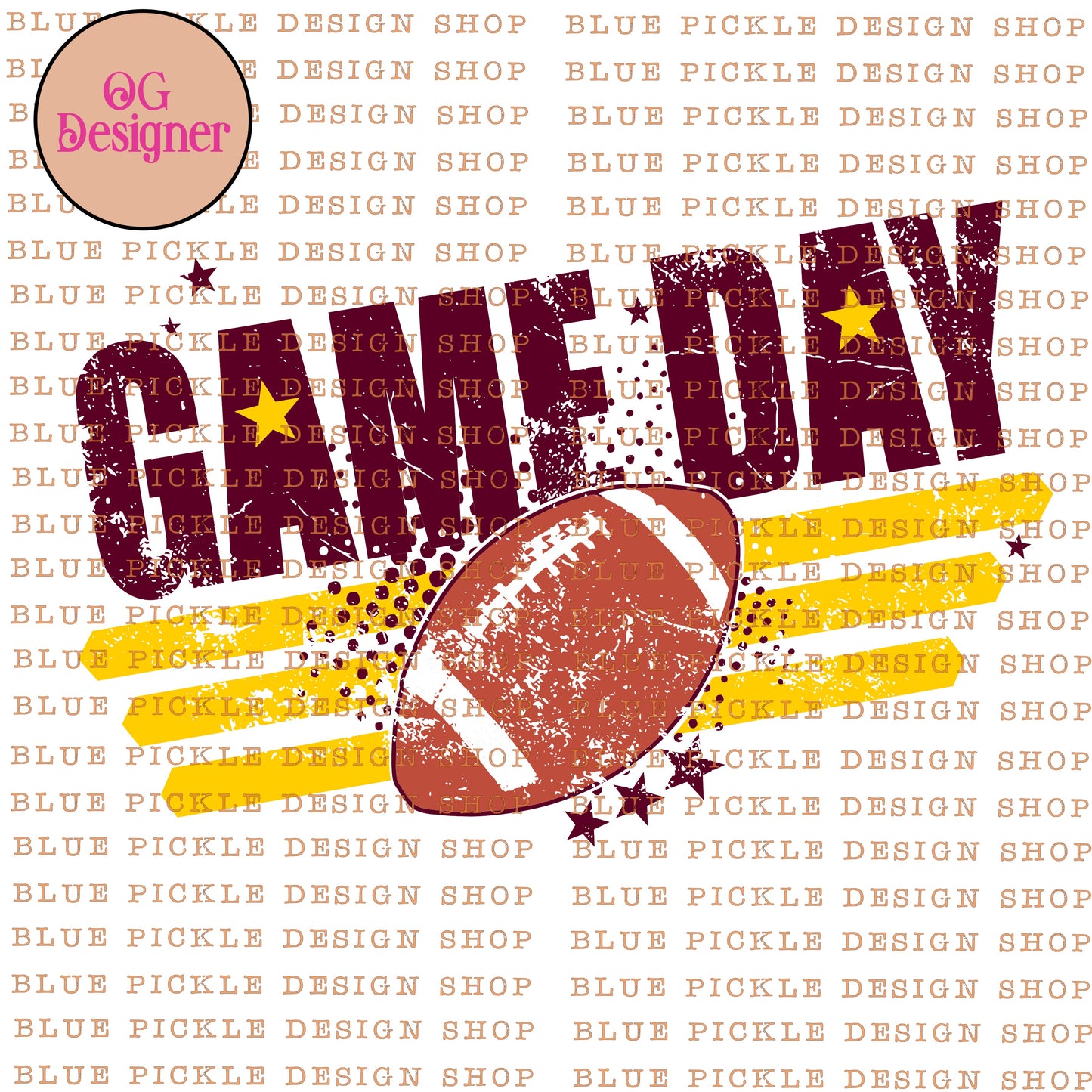 Game Day ~ Maroon & Gold - DIGITAL DESIGN - INSTANT DOWNLOAD