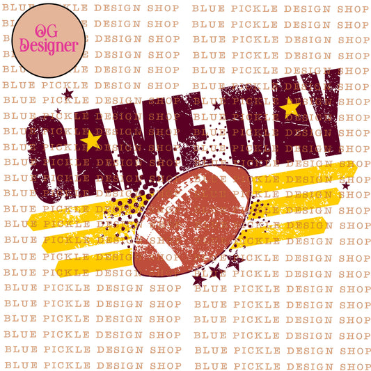 Game Day ~ Maroon & Gold - DIGITAL DESIGN - INSTANT DOWNLOAD