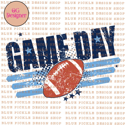 Game Day ~ Navy & Columbia Blue - DIGITAL DESIGN - INSTANT DOWNLOAD