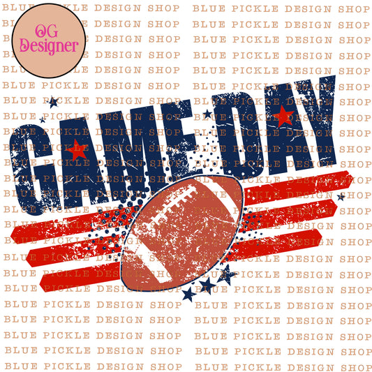 Game Day ~ Navy & Red - DIGITAL DESIGN - INSTANT DOWNLOAD