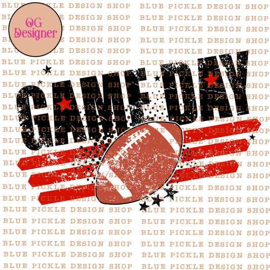 Game Day ~ red & black - DIGITAL DESIGN - INSTANT DOWNLOAD
