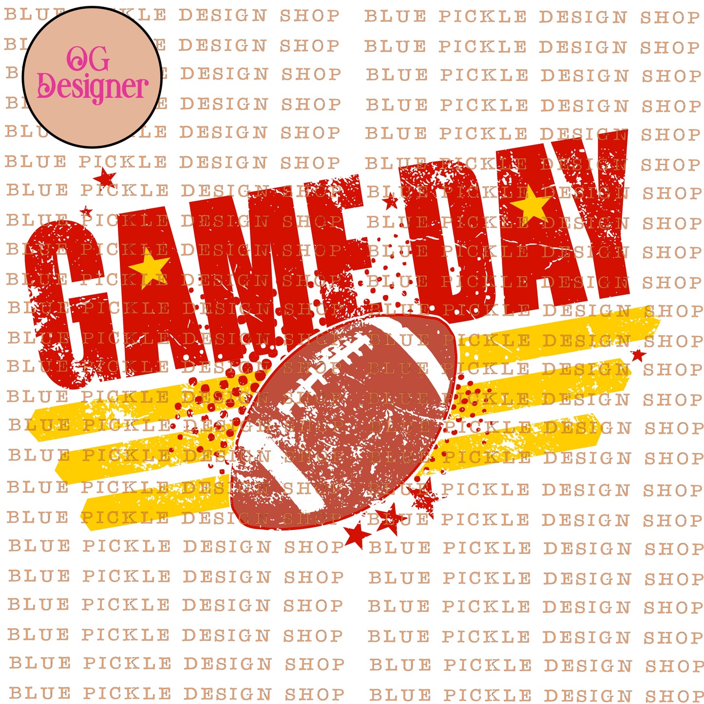 Game Day ~ Red & Gold - DIGITAL DESIGN - INSTANT DOWNLOAD