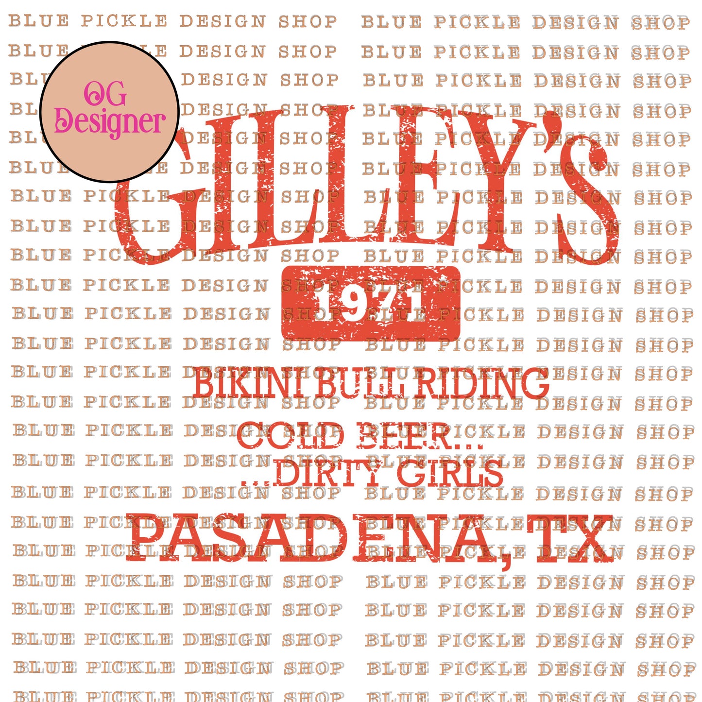 Gilleys Bikini Bull Riding- DIGITAL DESIGN